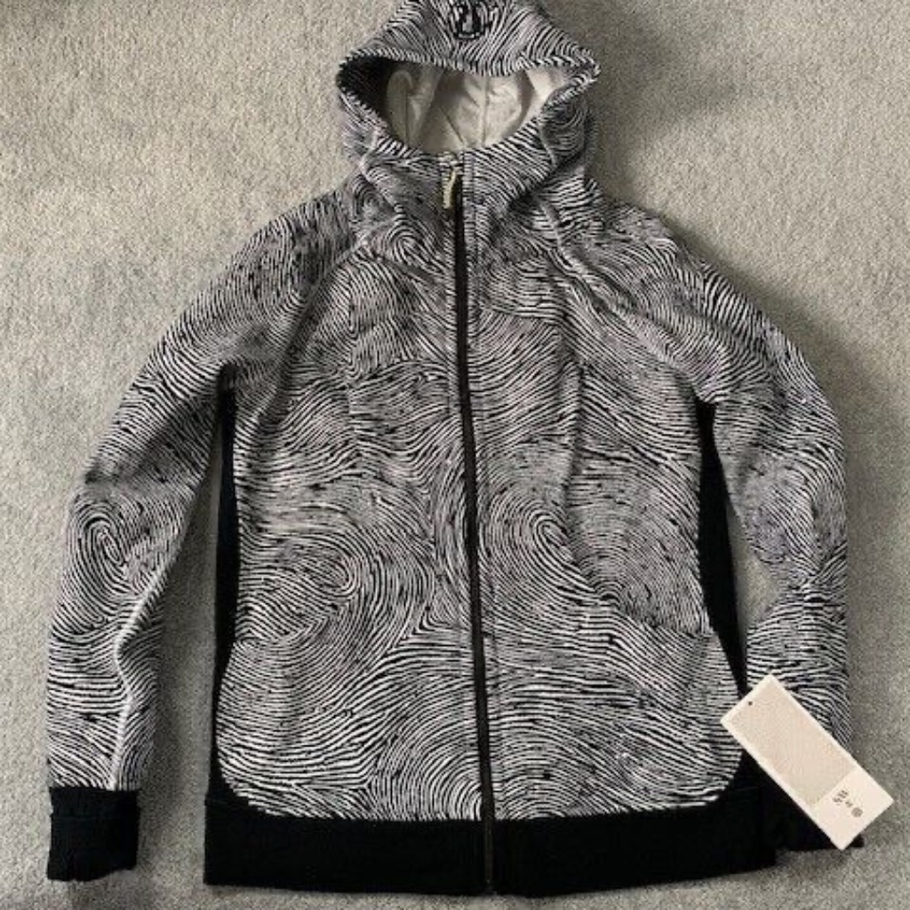 Lululemon RARE Special Edition Scuba Hoodie Seawheeze Thumb Print 2016 Size 12